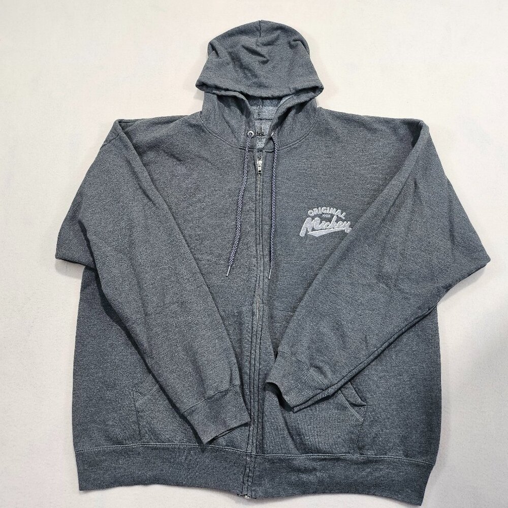 Disney Parks Jacket Unisex 2XL Gray Hooded Mickey Mouse 28 Full Zip